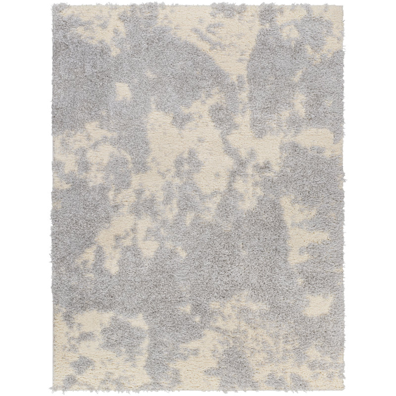 Rameriz Rectangle Abstract Machine Woven Polypropylene Area Rug in Light Gray/Gray, Rectangle 7'9" x 9'6"