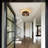 3-Lights Rattan Flush Mount Ceiling Light, 12.6In Boho Light Fixture For Hallway Bedroom Kitchen Entryway