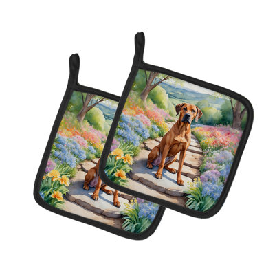 Caroline's Treasures Floral Polyester Potholder Set
