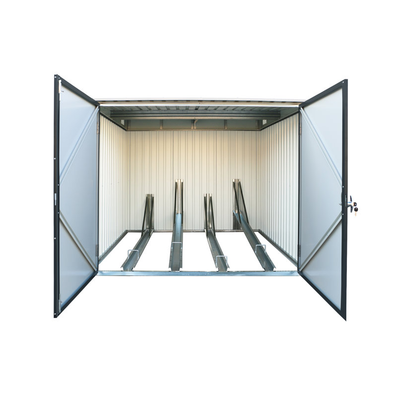 6 ft. 3 in. W x 6 ft. 4 in. D Metal Lean-To Bike Shed