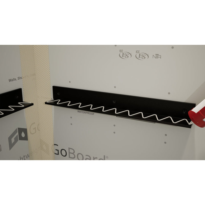 18 po × 18 po × 4 po L'ensemble de banc de douche en coin flottant Original avec support GoBoard® par Original Granite