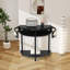 Table de bout demi-lune avec rotin
