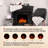  43" Freestanding Black Electric Fireplace Mantel Corner-Fit, 7-Level Brightness Realistic Triangular LED Flame, Remote-Controlled, Overheat Protection, 750W/1500W-765394502