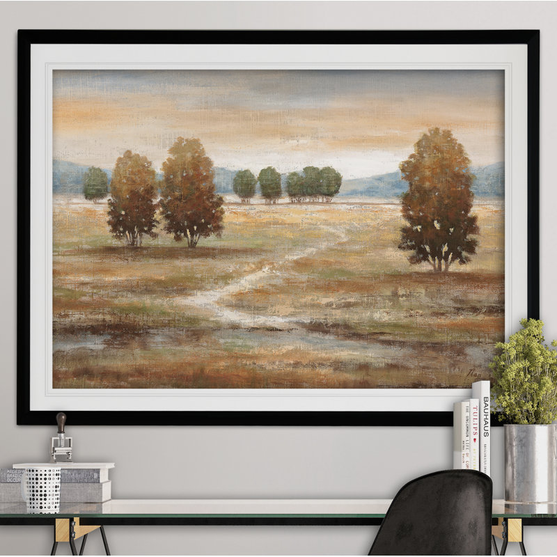 «Linen Landscape I» - reproduction de cadre photo, H 26 po x l 36 po x P 1,5 po, Noir