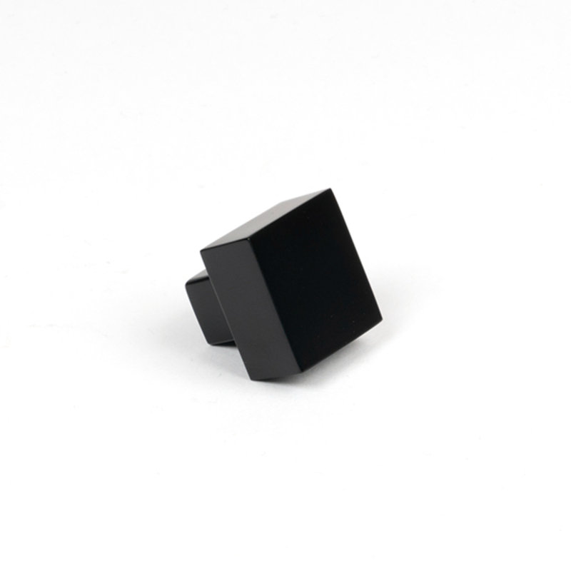 Square Knob, 2.5 cm, Matt Black