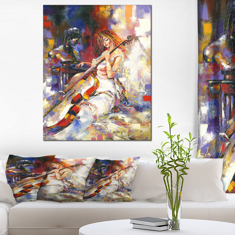 «The Guitarist's Music», peinture, H 40 po x l 20 po x P 1po, Toile tendue