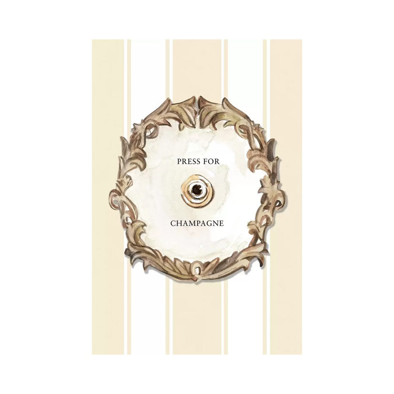 Press For Champagne (Cream) by Mercedes Lopez Charro - Wrapped Canvas Print, 30.48 cm H x 45.72 cm W