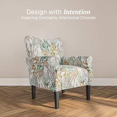 Modern Accent Chair 30.3" Wide High Back Polyester Upholstered Armchair