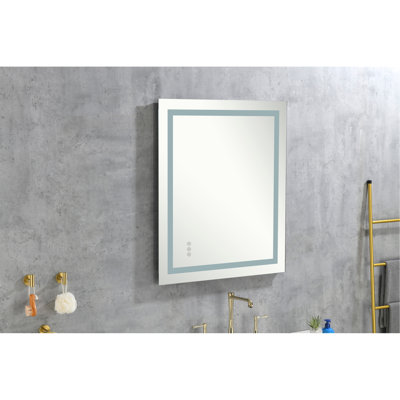 Miroir de salle de bain à DEL 40 po x 36 po avec façade et rétro-éclairage, grands miroirs muraux à intensité variable avec antibrouillard, mémoire, 3 couleurs, miroir de meuble-lavabo à DEL
