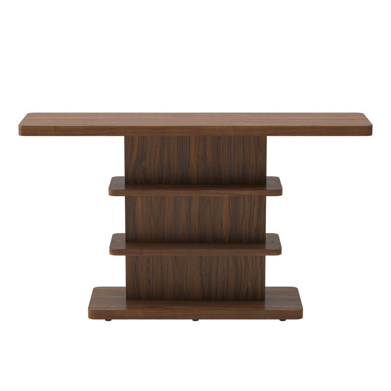 63" Vintage Narrow Console Table With 2 Tier Open Storage Shelves,Stylish Design High Weight Capacity,Suitable For Living Room,Hallway, Corridor And Bedroom