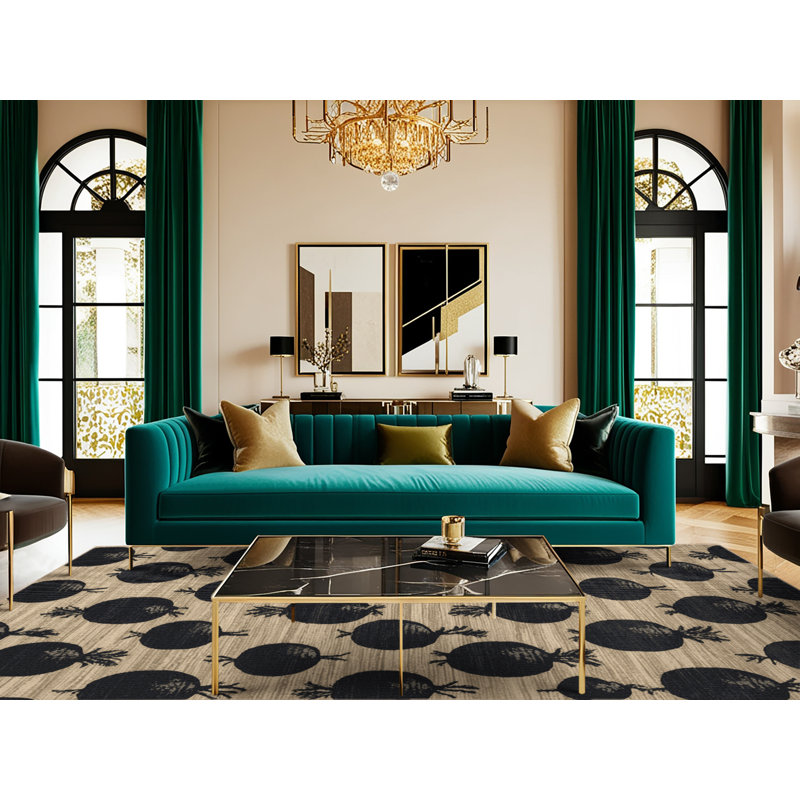  Tapis noir lavable avec légumes radis, Carré 3 pi