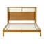 Cadre de lit plateforme en bois d'hévéa de qualité supérieure, cadre de lit grand avec tête de lit inclus, lit moderne de style Mid-Century de couleur naturelle-1037012343