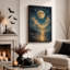 Art mural sur toile Glow Full Moon Over Golden Clouds and Ocean-1386861297