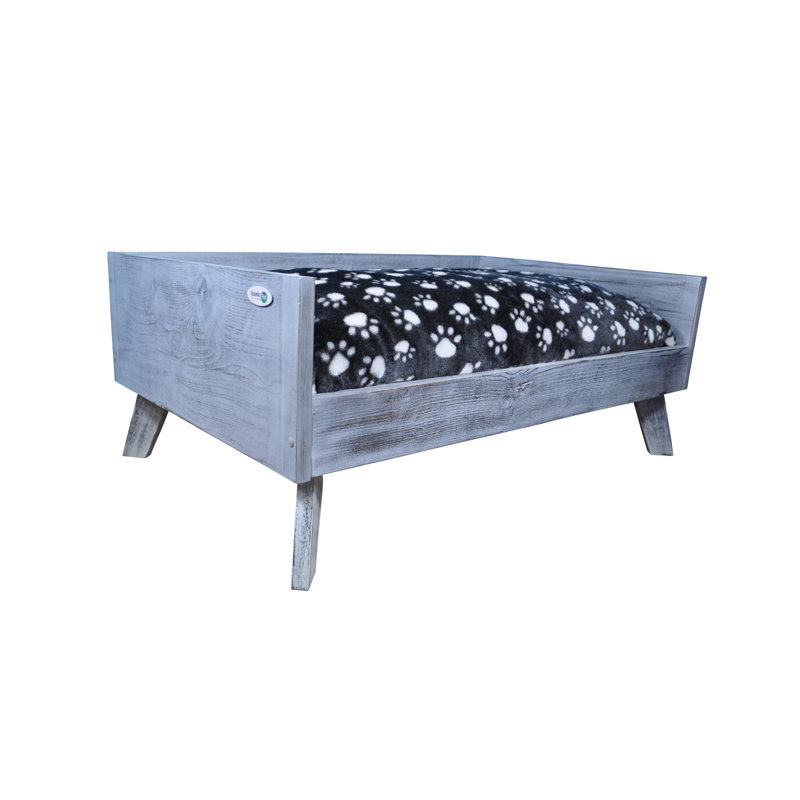 Canapé pour chien avec coussin amovible Hanes Sassy Paws, Grand (l 34,25 po x P 21,65 pop x H 13,39 po), Gris antique