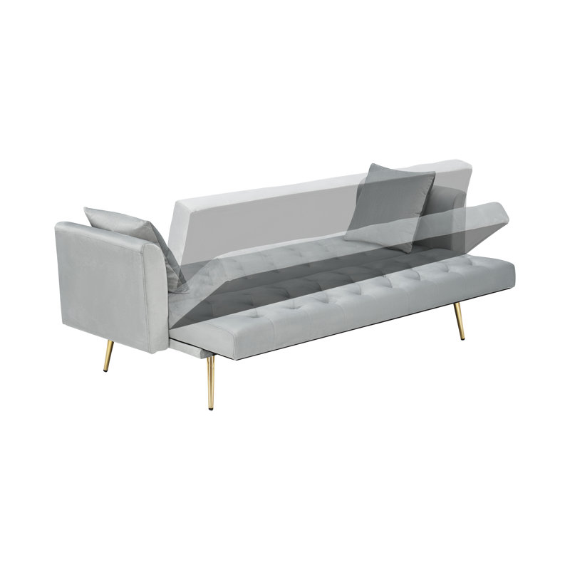 Cathal Velvet Sleeper convertible love seat sofa, American retro velvet, suitable for small living room, bedroom