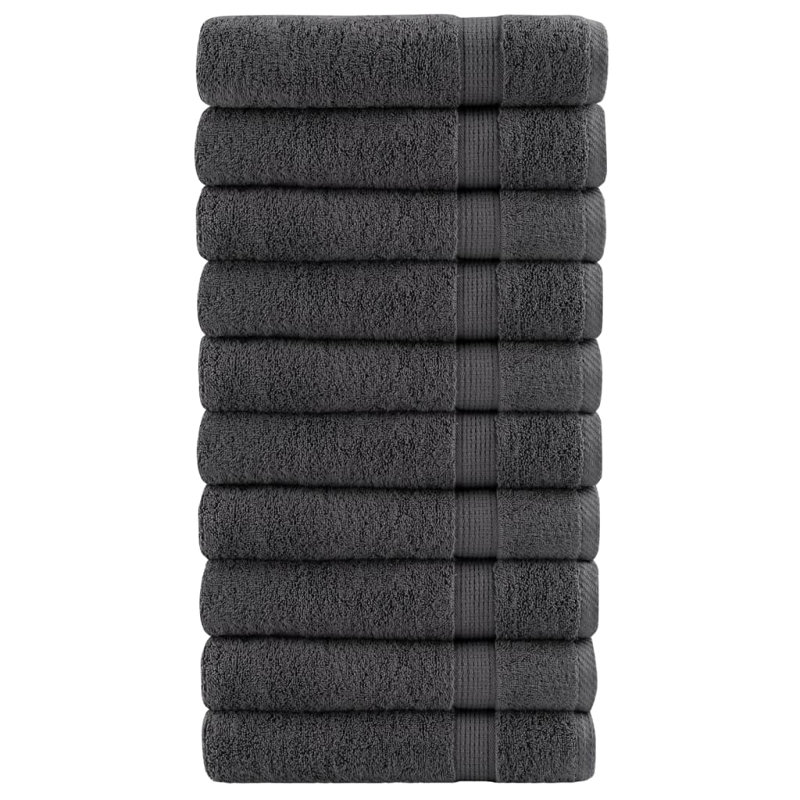 Nerte 100% Cotton Hand Towel, Anthracite, 100cm L x 50cm W