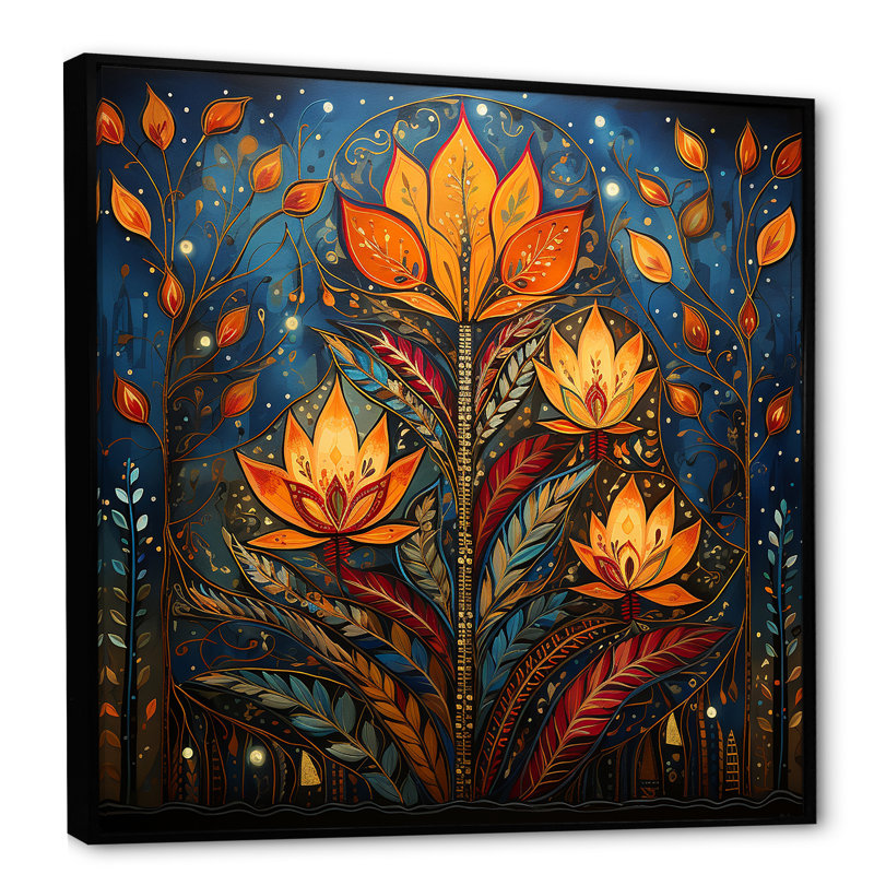 Judaïsme jaune, fête des lumières, Hanoukka, joie - art mural Judaïsme, Cadre flottant noir, H 16 po x l 16 po x P 1 po
