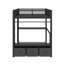 Lit mezzanine double avec bureau, garde-robe et tiroirs-1236054532