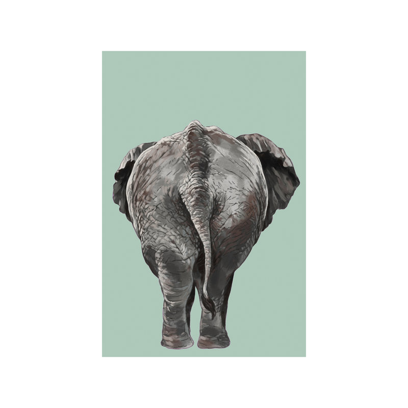 Art de bout éléphant, Toile tendue, H 12 po x l 8 po x P 0,75 po
