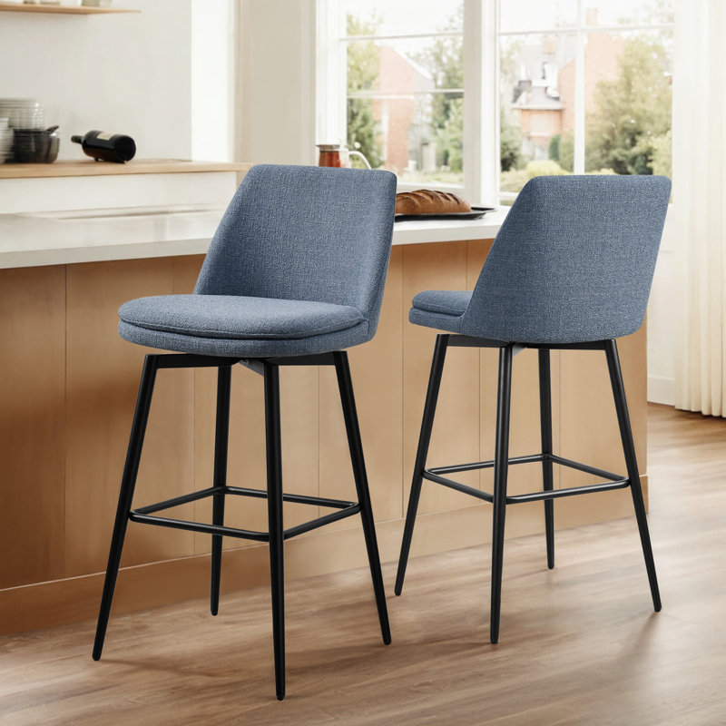 Tabouret Betzalel, Bleu, Tabouret de bar (siège d'une hauteur de 30 po)