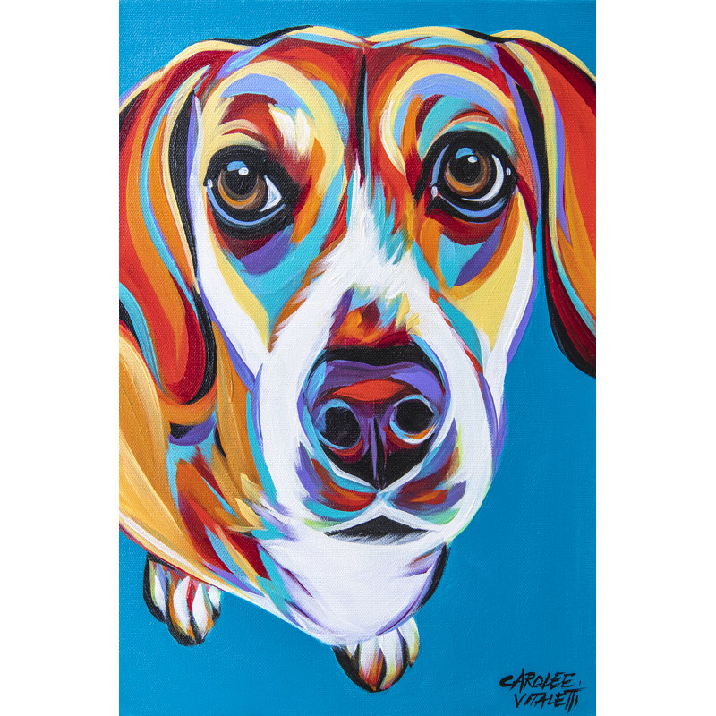 Nosey Dog II - Graphic Art, 122 cm H x 81 cm W, Black Floater Framed