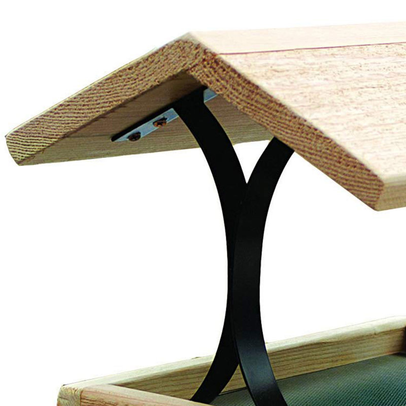 Wood Pole Hopper Bird Feeder
