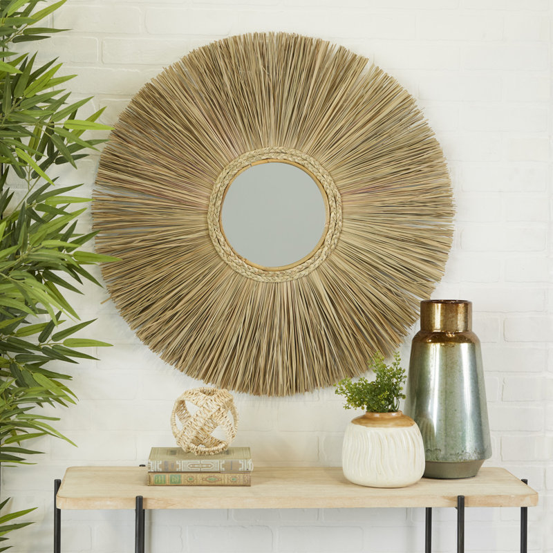 Wyndham Solid Wood Circle Wall Mirror