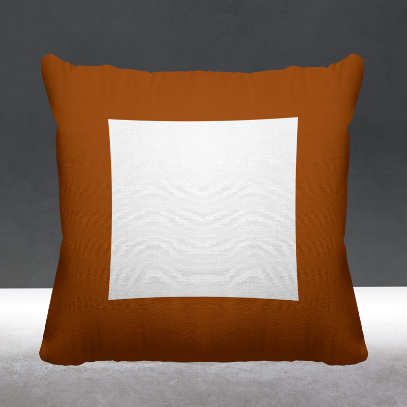 Coussin décoratif intérieur / extérieur Luella, L 17 po x H 17 po, Orange brûlé