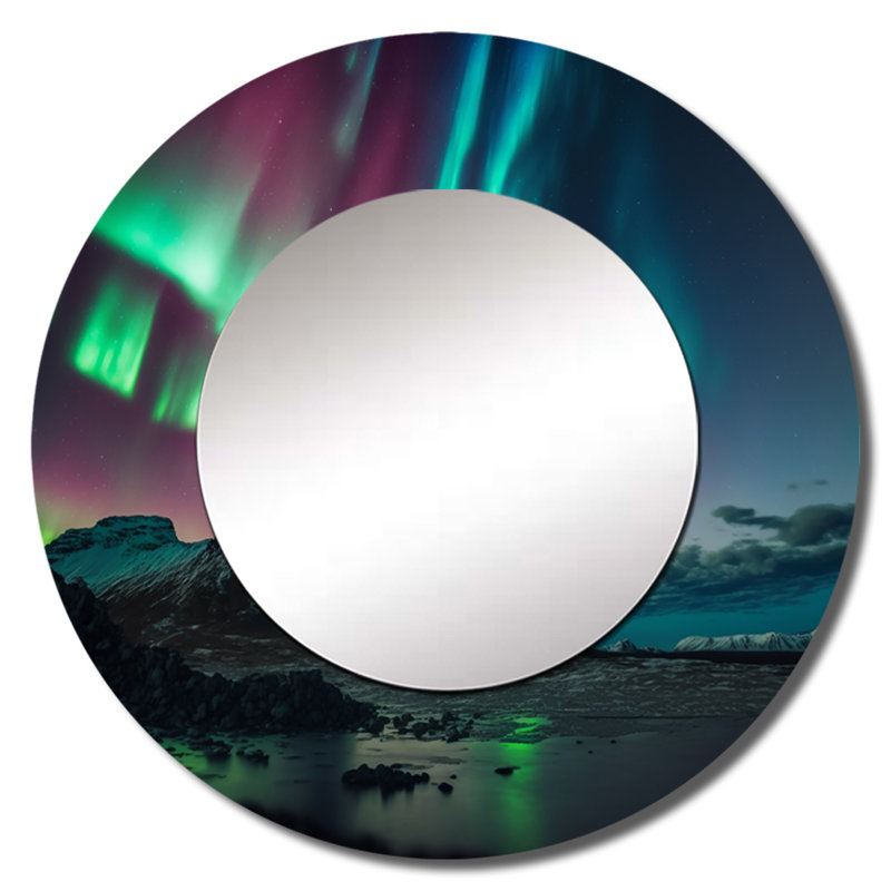 Décoration murale Northern Lights Reflection On The Water V, 29 po x 29 po, Rond