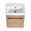 Meuble-lavabo flottant mural 18 po avec lavabo en céramique et porte d'armoire à fermeture en douceur, pour petite salle de bain