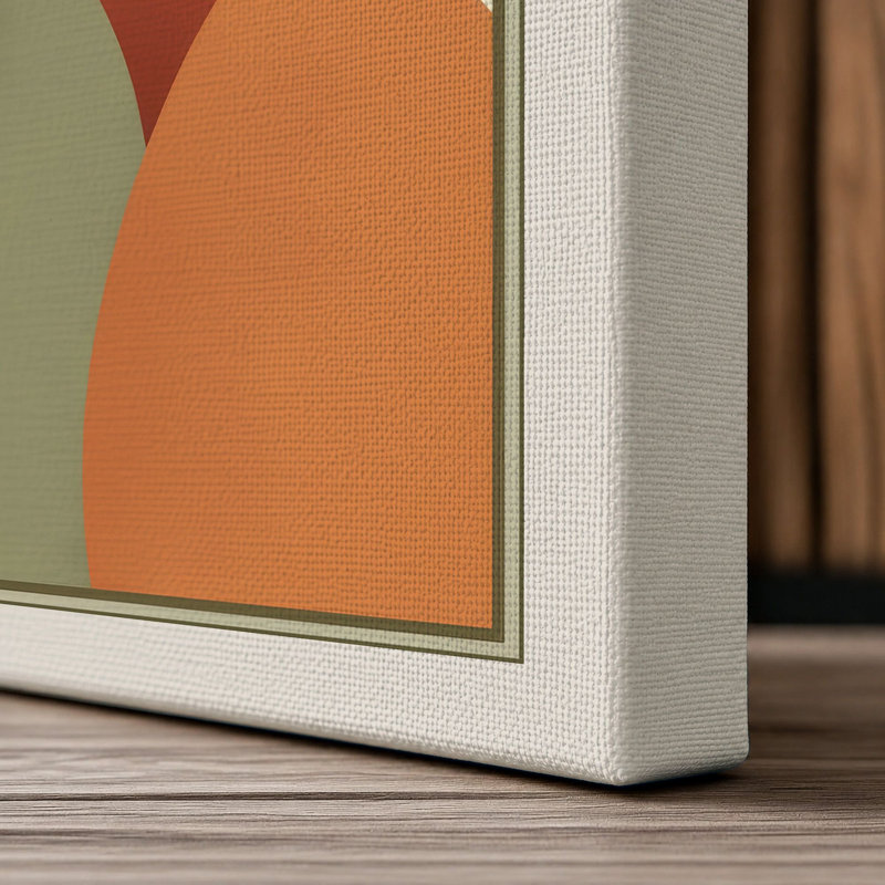 Greyhound in Geometry Mid-Century - Wrapped Canvas, 30x20 - 76.2 x 50.8 cm, Cream Border