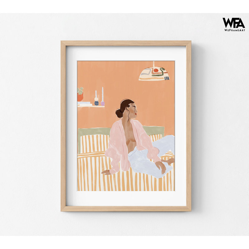 «Just Let Me Chill» par Sophie Bek, décor de chambre à coucher, ambiance décontractée, H 16 po x l 12 po, Tanné