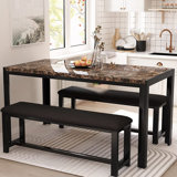 2 - Person Faux Marble Top Four Leg Dining Set