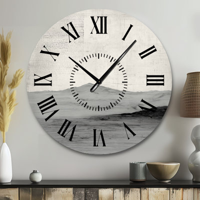 Grey Sahara Desert I - Southwestern Metal Wall Clock