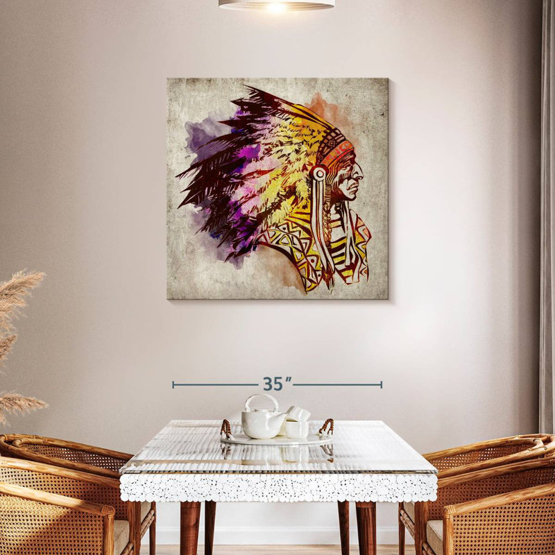 Lelar American Indian Chief, 36" H x 36" W