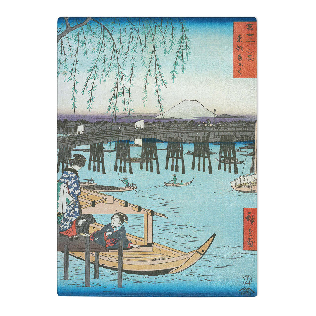 Tempered Glass a View of Mount Fuji by Utagawa Hiroshige Chopping Board