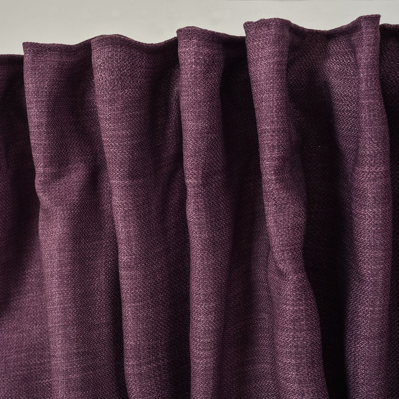 Extra Long & Extra Wide Faux Linen Decorative Curtain Single Panel, 140cm Width x 295cm Drop, Purple