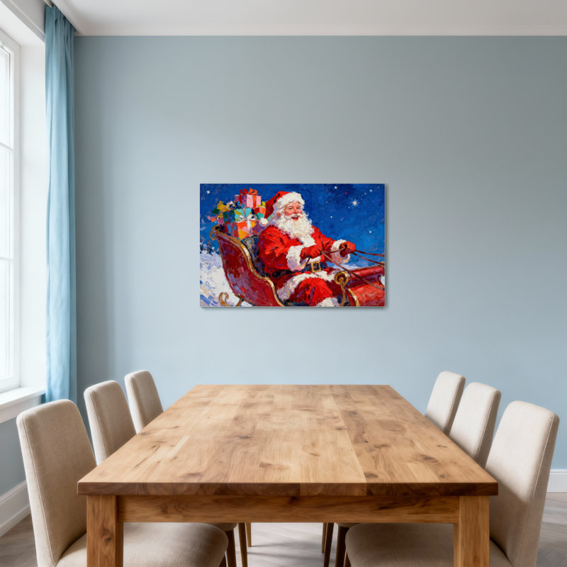 Père Noël en traîneau avec cadeaux de Noël