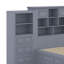 Lit plateforme simple en bois avec armoire verticale et 4 tiroirs de chaque côté-108172058