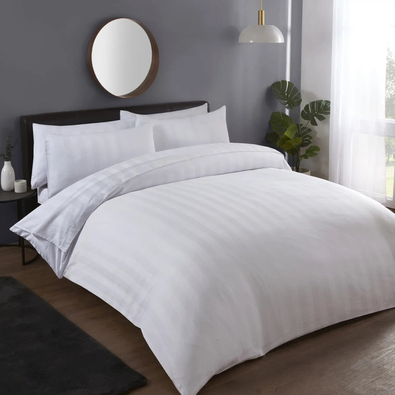 Lacara Cotton Striped Duvet Cover Set with Pillowcases, Single - 1 Standard Pillowcase