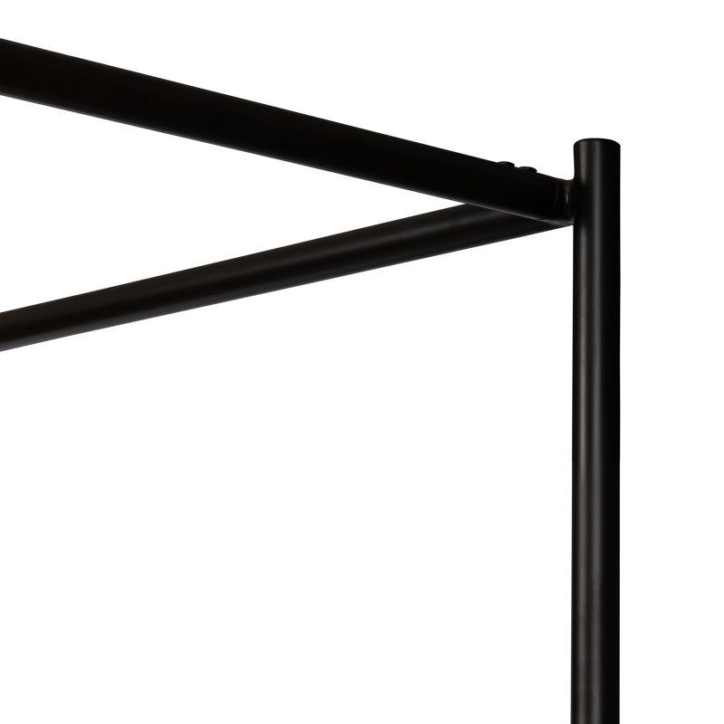 Anderson Upholstered King Canopy Bed, King, Knoll Charcoal