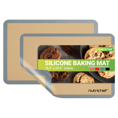 NutriChef Non-Stick Silicone 2 Piece Baking Sheet Set
