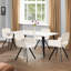 Leedey 49cm H Upholstered Metal Parsons Chair in Beige