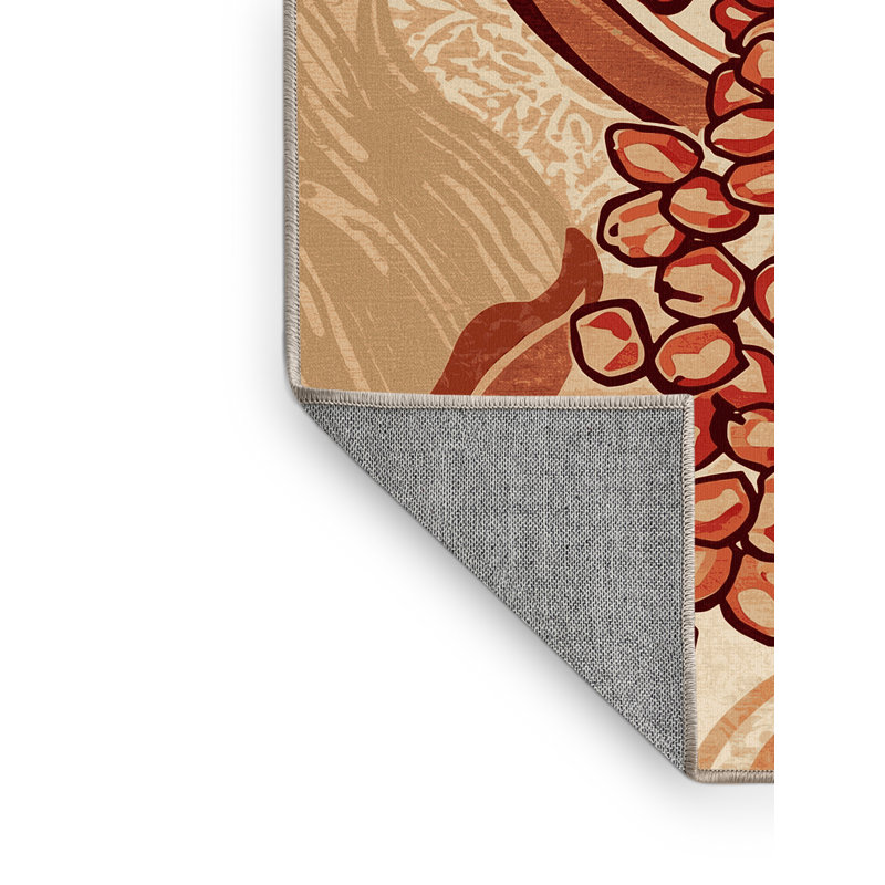 Tapis chic et luxueux lavable à la machine Templeton Pomegranate, 3 X 5