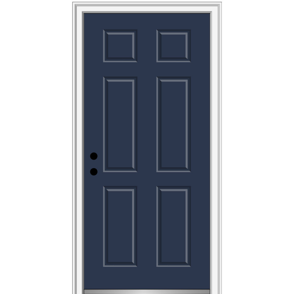Verona Home Design Exterior Single Steel 6-Panel Painted Door - Wayfair