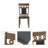 2-Piece Farmhouse Dining Chairs Set, Modern Fabric Side Chair with Solid Wood Legs