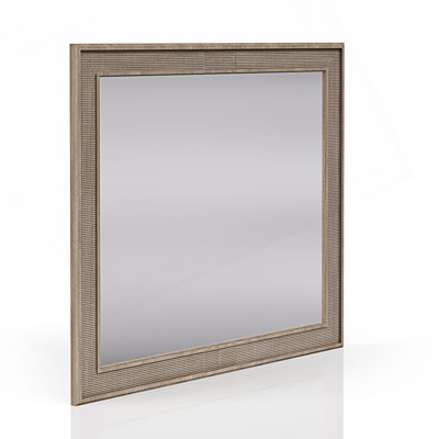 Miroir Classic Cane avec verre biseauté et cadre en bois d'hévéa
