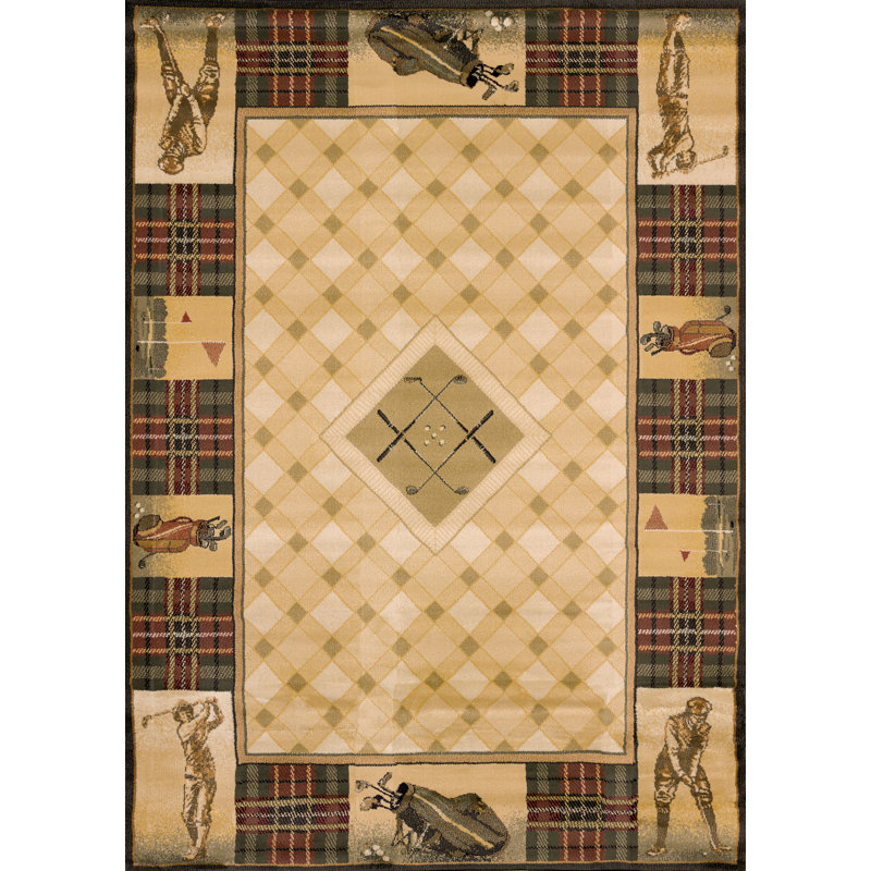 Tapis beige de style sud-ouest Bagwell, Rectangle 1 pi 10 po x 3 pi