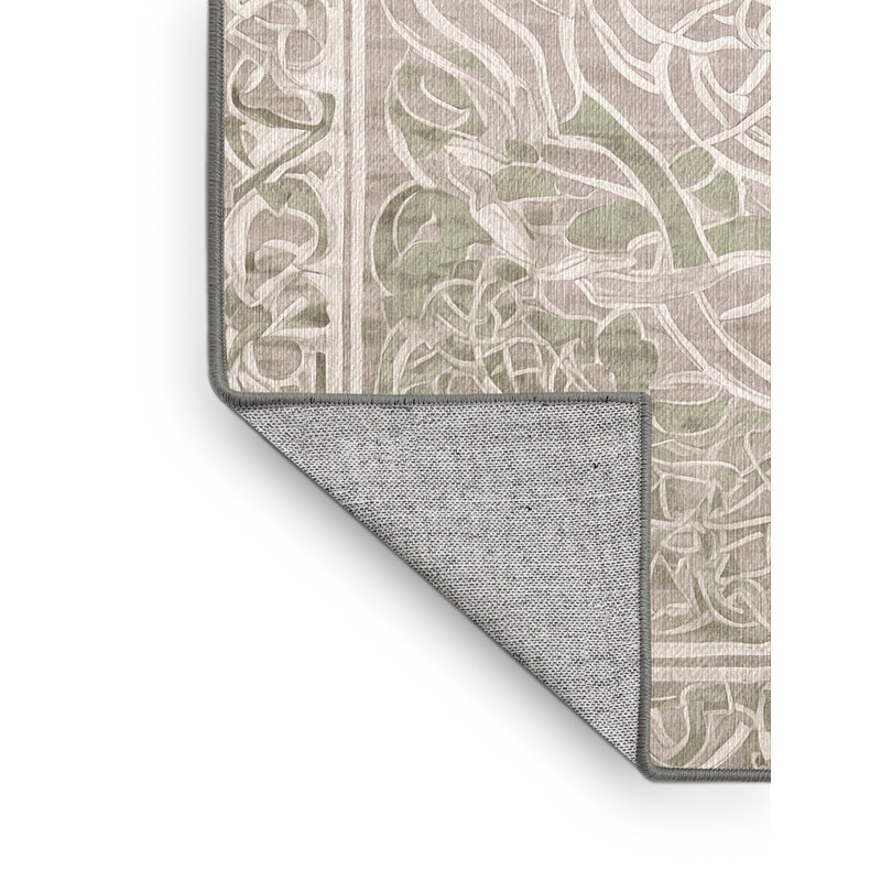 Tapis gris lavable à la machine, Carré 5 pi