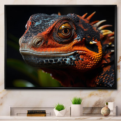 Portrait d'amphibien orange reptile